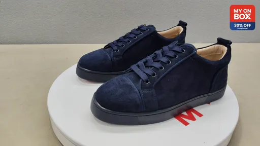 Dark blue electric embroidery