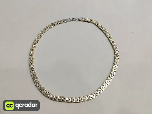 Gold necklace between steel 8mm*60cm