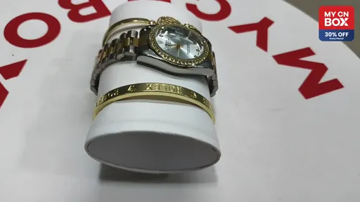 Three-piece set-three beads with logs with diamonds for men in gold and white