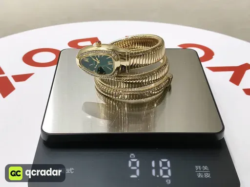 Snake two-circle steel-gold green