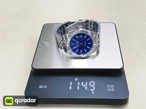 Log solid steel strip engraved blue