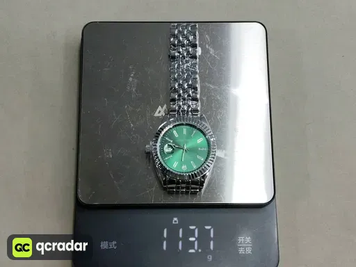 Log solid steel strip engraved green