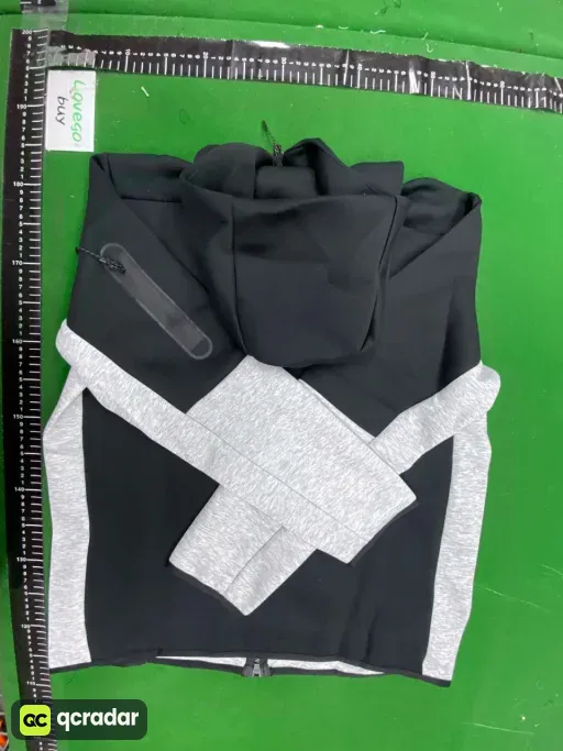 Black and gray half-sleeve top