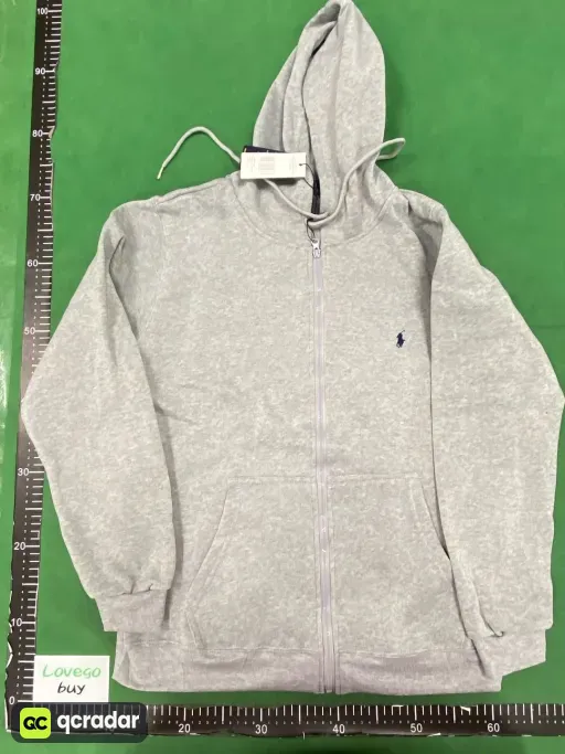Zipper light gray green label