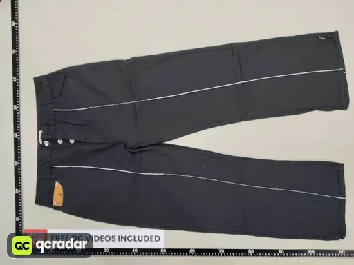 Black denim [trousers]