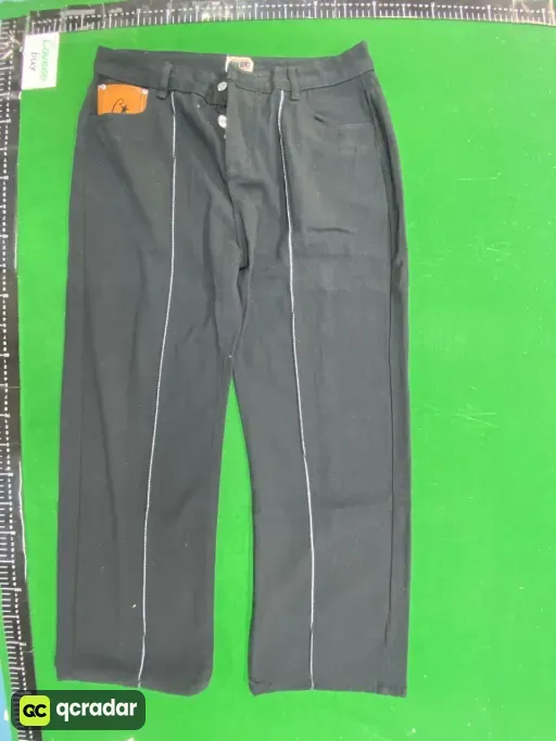 Black denim suit