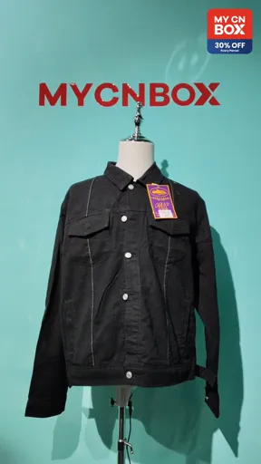Black denim suit