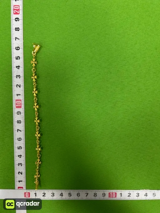 金色无钻十字花手链