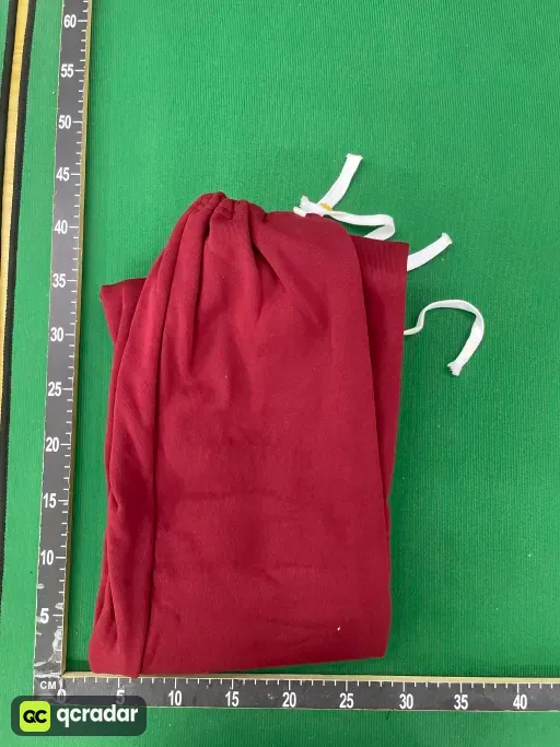 B8367脚口穿绳酒红色
