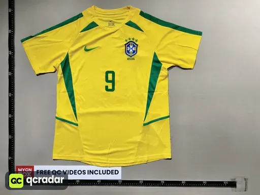 2002 brazil home game + printed number 9
