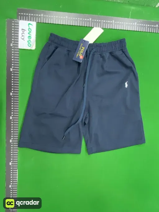 Cotton shorts navy blue-white horse