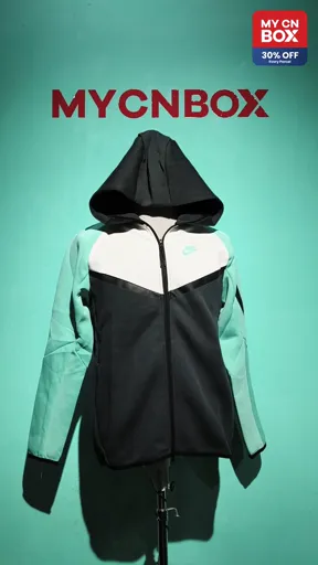 Black and white with mint green suit