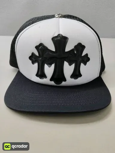 Three black leather white