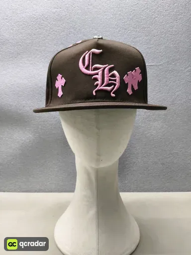 Ch+ cross leather label pink coffee