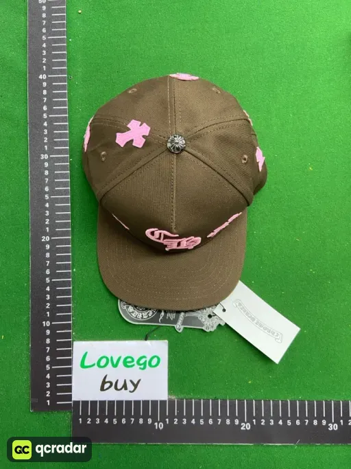 Ch+ cross leather label pink coffee
