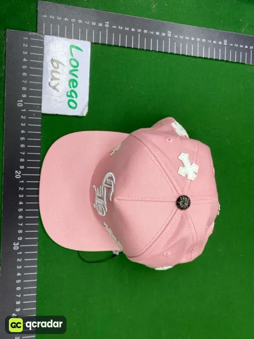 Ch+cross leather label pink