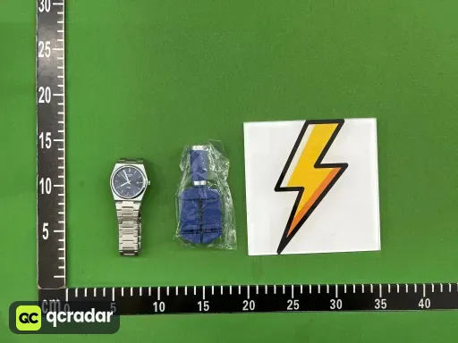 包钢一体表带石英光面银蓝