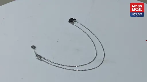 White gold black swan small necklace
