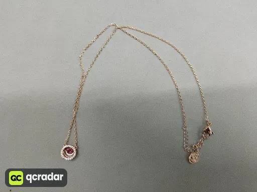 Full diamond rose gold pink diamond smart necklace
