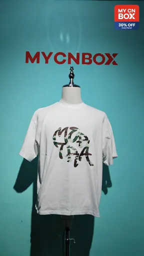 White-green camouflage printed short sleeves
