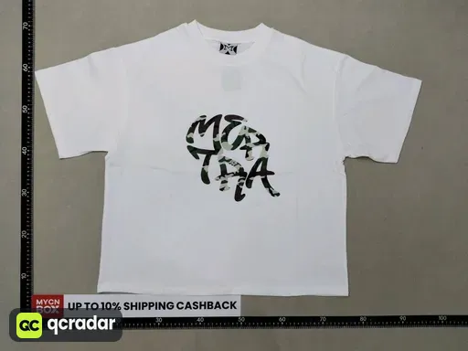 White-green camouflage printed short sleeves
