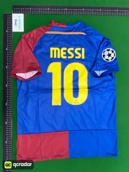 0809 champions league champion barcelona home jersey - #10 messi print + armband