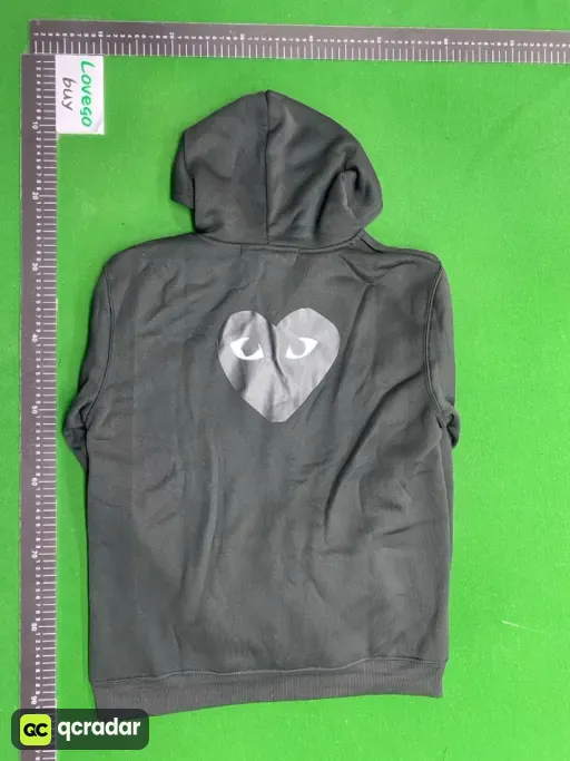 Black cardigan with velvet and big black heart on the back