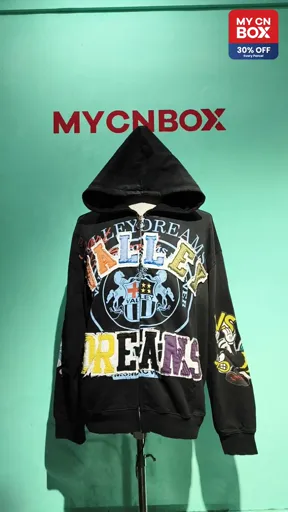 Blasted zipper sweatshirt