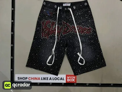 Full hot diamond denim shorts