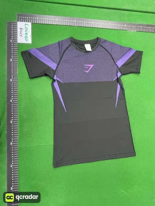 Purple mesh short sleeves-purple logo