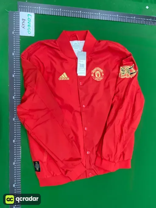 1920 red manchester united embroidered windbreaker
