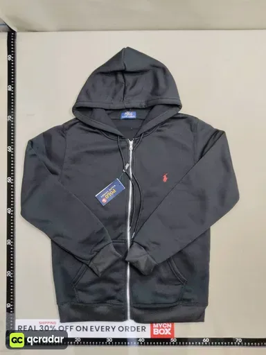 Zipper black with red label