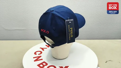 Navy blue red label