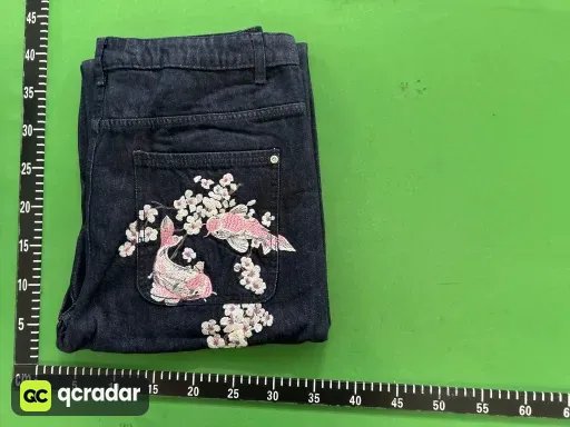032花海锦鲤牛仔裤（蓝）
