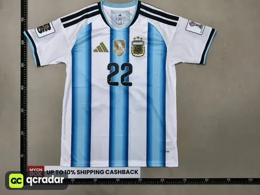 Argentina home jersey #22 + world cup armband