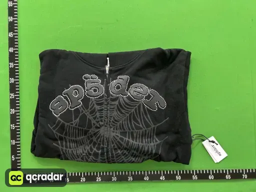 SP86 - OG Web V2 Rhinestone Zip Up Black