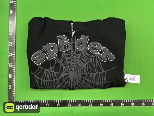 SP86 - OG Web V2 Rhinestone Zip Up Black