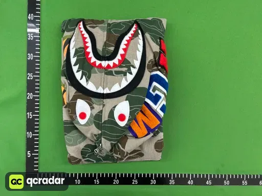 BH05 - Bp Layered Line Camo Shark Full Zip Hoodie Beige