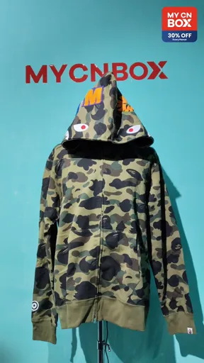 BH07 - Bp 1st Camo Shark Full Zip Hoodie Green