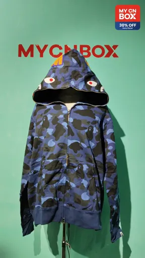 BH14 - Bp Color Camo Shark Full Zip Hoodie (SS23) Navy