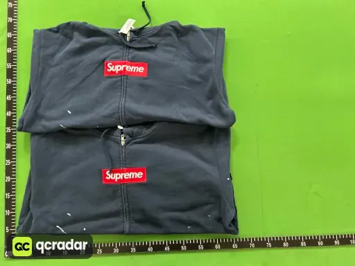 SUPH14 - MM6 Maison Margiela Box Logo Zip Up Hooded Sweatshirt Navy