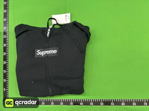 SUPH13 - MM6 Maison Margiela Box Logo Zip Up Hooded Sweatshirt Black
