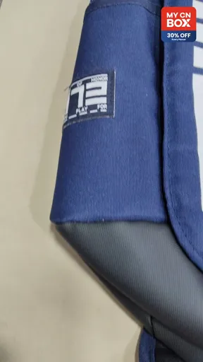 Simple Cushion Navy Blue White Logo