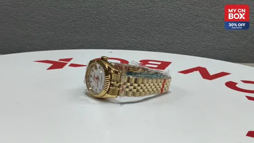 Gold Case White Dial · Five-Link Steel Bracelet