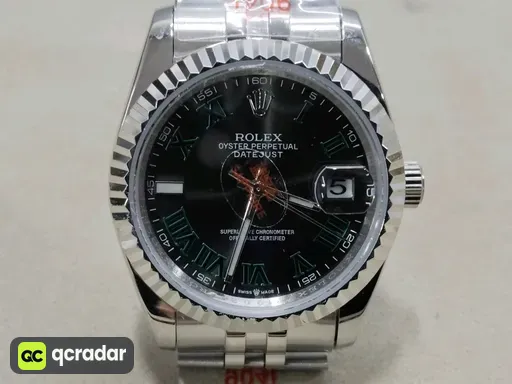 Silver Case Green Roman Dial · Five-Link Steel Bracelet