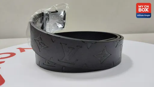 Embossed Black L Silver Buckle