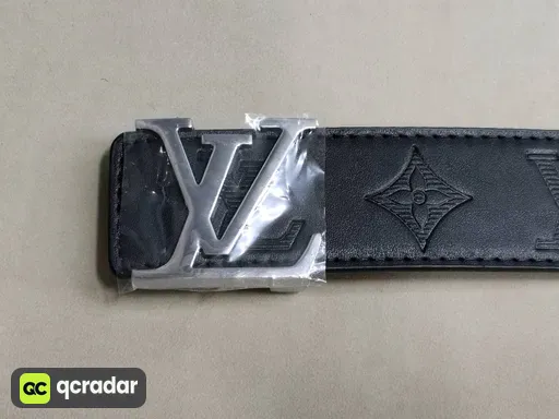 Embossed Black L Silver Buckle