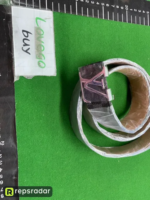 Silver buckle with black grid