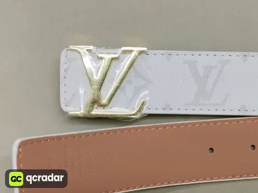 White Classic Monogram Gold Buckle