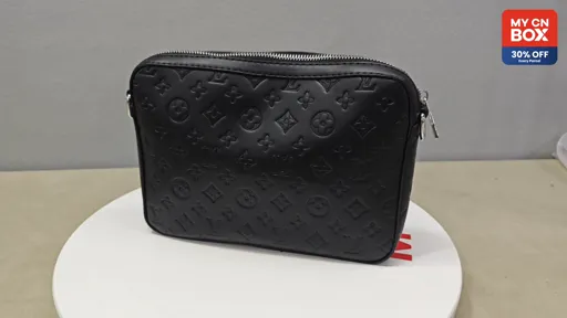 Black Embossed Floral (Silver Hardware)